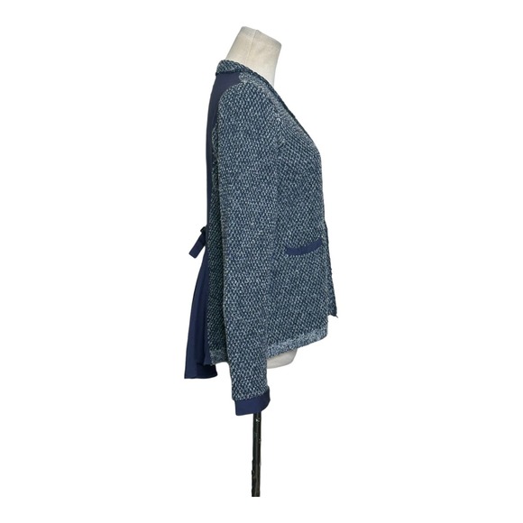Angel of the North blue grey knit tweed zipper cardigan sweater size small - Picture 4 of 14